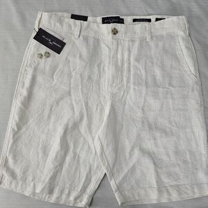 Black Brown 100% linen shorts